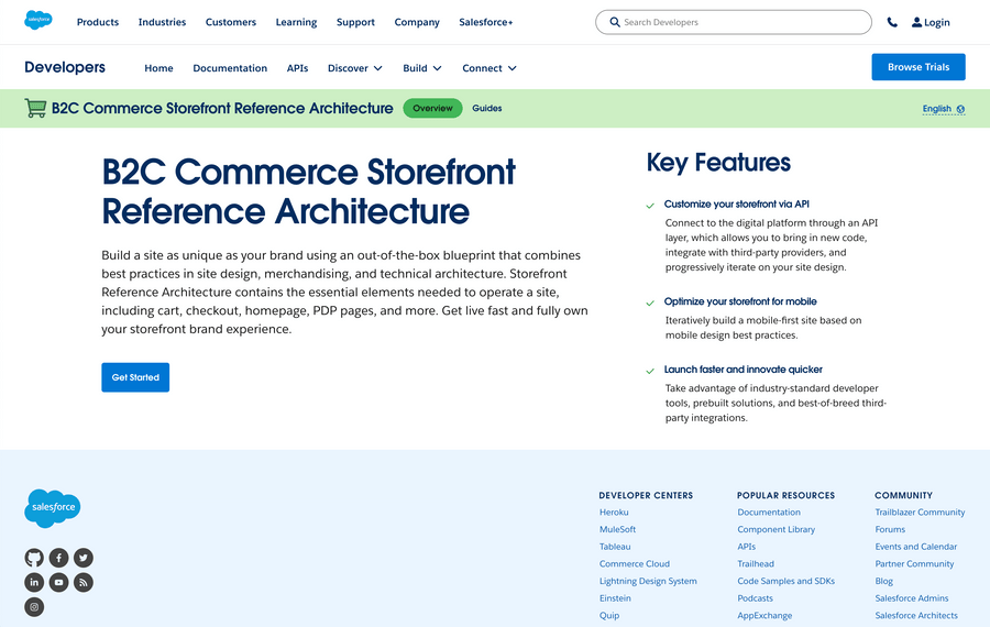 Salesforce Commerce Cloud | B2C Commerce Storefront Reference Architecture | SFRA